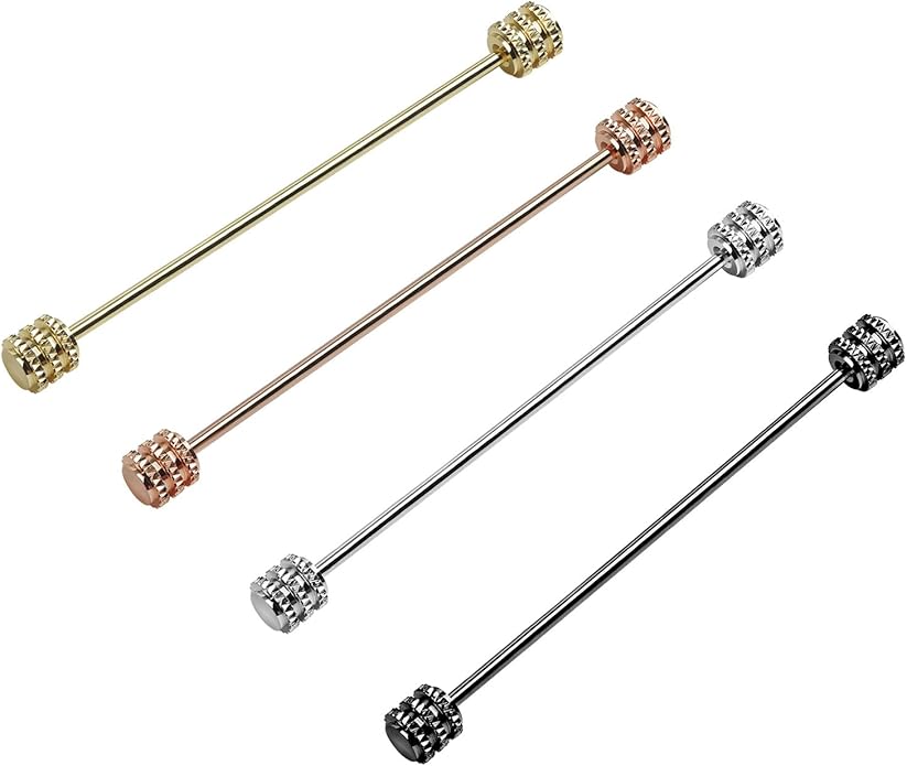 Classic 4-Piece Set Solid Brass Collar Bar for Men Multi-Style Metal Anti-Curl Shirt Collar Stays Tie Pins