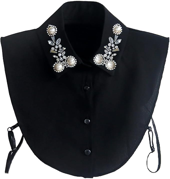 Joyci Diamond Pearl False Collar Peterpan Fake Collar Half Shirt Dickey