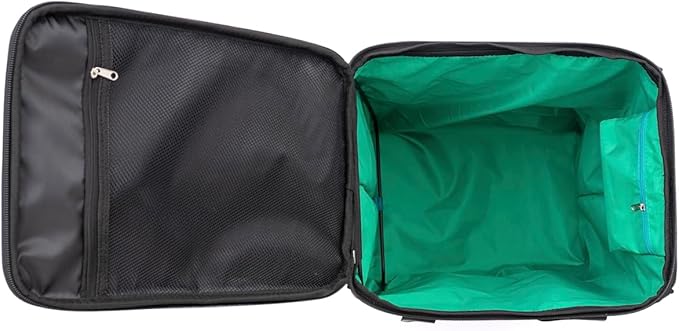 Handy Sandy All-Purpose Roller Bag – Foldable Top-Opening Tote on Wheels with Zipper Closure, 8 Spinner Wheels, Lightweight – Travel, Groceries, Laundry, Work, Everyday Hauling - Patent-Green