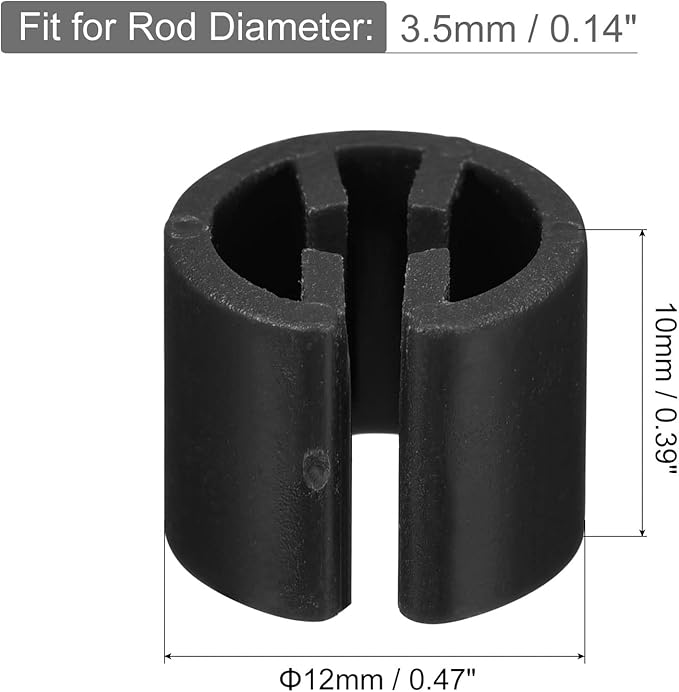MECCANIXITY Clothes Hanger Marker Blank Fit 3.5mm Rod for Garment Color Coding Black Count 300