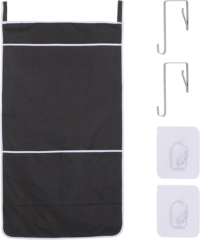 Black Hanging Laundry Hamper Bag, XL Door Hanging Hamper with Large Openging Laundry Hamper Storage Bag Large Size 36X22 Inch, Over Door Hamper