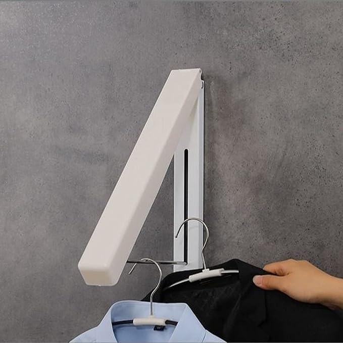 2 Pack Retractable Clothes Drying Rack,Space Saver Wall Mounted Folding Clothes Hanger Drying Rack Laundry Racks for Drying Clothes for Laundry Room, Closet Storage Organization, Indoor & Outdoor Use