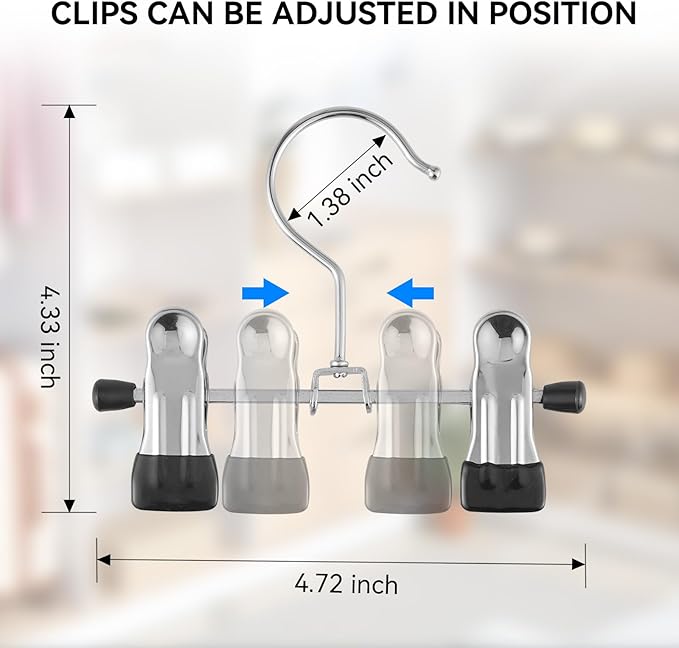 Boot Hanger for Closet with Clips, Space Saving Storage of Boots Leggings Jeans Scarves Hats (10)