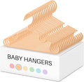 Hsei 60 Pack Pastel Color Kids Nursery Hangers Plastic Baby Hangers Heavy Duty Toddler Hanger for Pants, Coat, Skirts, Closet, Nursery Decor(Orange)