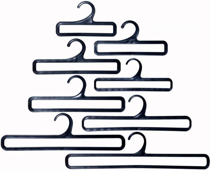 WellieSTR (Pack of 50 Plastic Hangers,Towel/Scarf/Legging Hangers, 16.5cm/6.5" - Black
