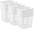 Sterilite Ultra Easy Carry Plastic Dirty Clothes Laundry Basket Hamper with Integrated Handles and Ventilation Holes, White (12 Pack)
