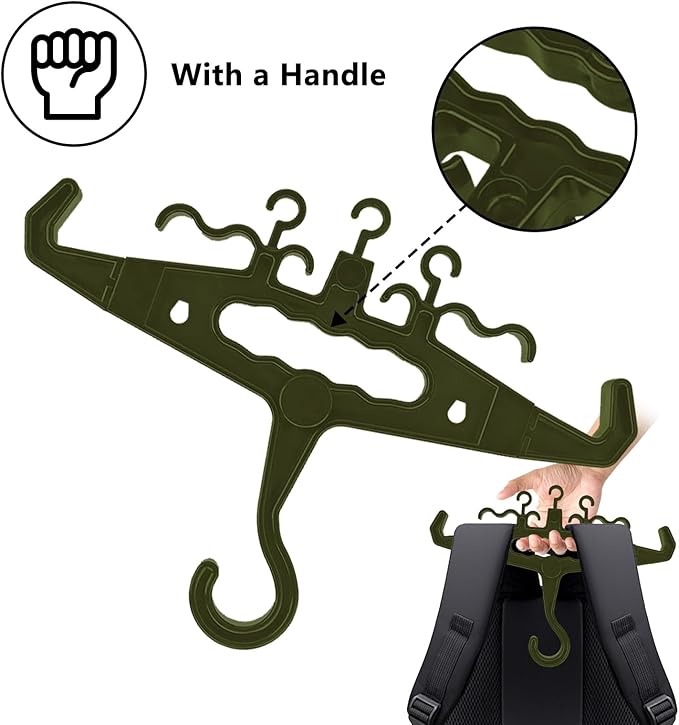 YOZWOO Gear Hanger Heavy Duty Standard Hanger Load Capacity Durable High Impact Resin for Body Armor Utility Police Military Gear Scuba Survival Equipment (Upgraded Green)