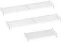 Closet Tension Shelves Expandable Cabinet Storage Shelving Rack Heavy Duty Metal DIY Divider Separator for Cabinet Wardrobe Cupboard Pantry Kitchen Bedroom,White,3packs