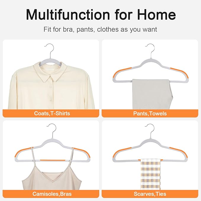 VECELO 25 Pack Clothes Hangers, Non-Slip Plastic Coat Hanger, 360°Swivel Hook & Space Saving for Bedroom Closet, Great for Shirts, Pants, Excellent Heavy Duty