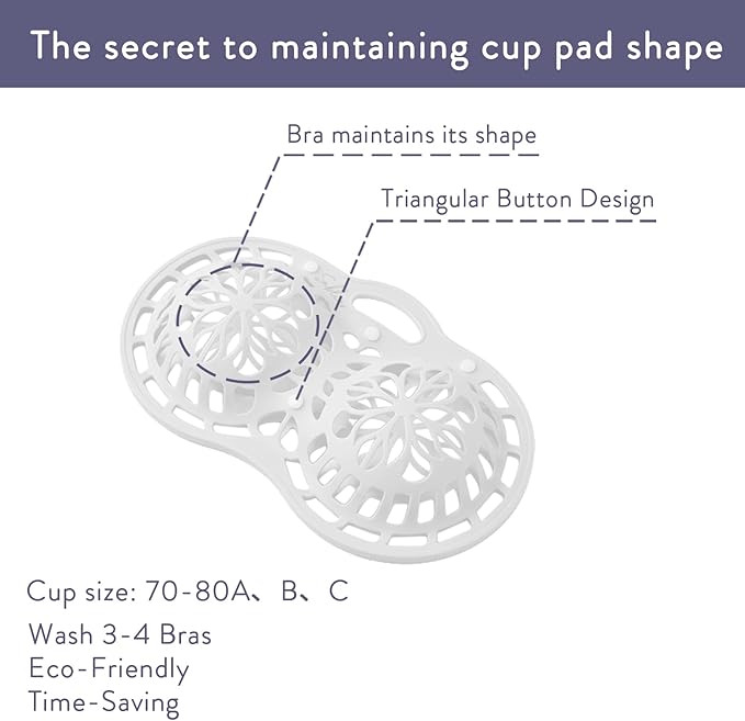 Sablier Bra Laundry Bag, Lingerie Bags for Washing Delicates, Button Slot Design, Durable & Resistant to Deformation, Silicone Bra Wash Bags for Sports, Sexy, Maternity, Seamless Bras