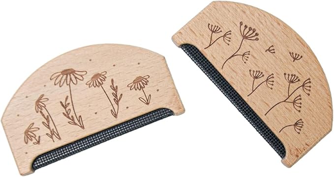 Wood Sweater Comb Cashmere Comb for Removing Pills & Fuzz from Clothing (Pack of 2)