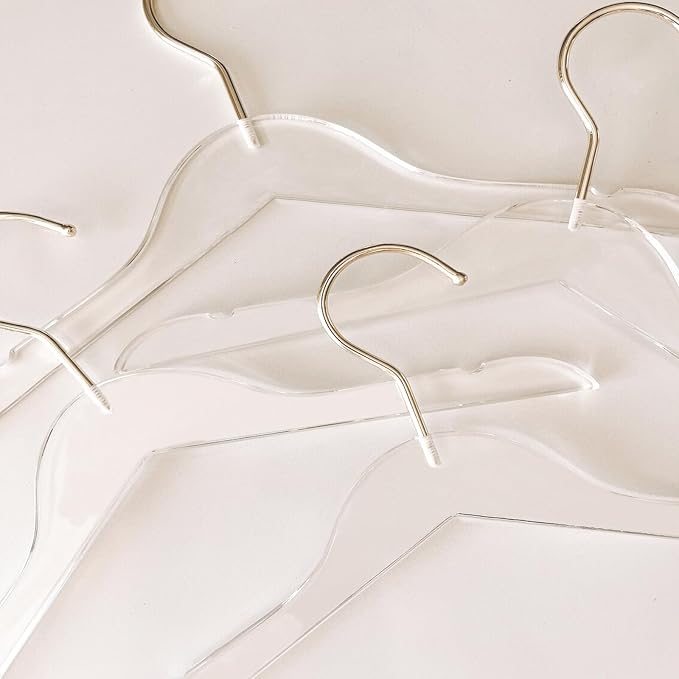 20 Pack Clear Acrylic Children's Hangers for Kids, Baby, Toddler, Infant Clothes Closet - Premium