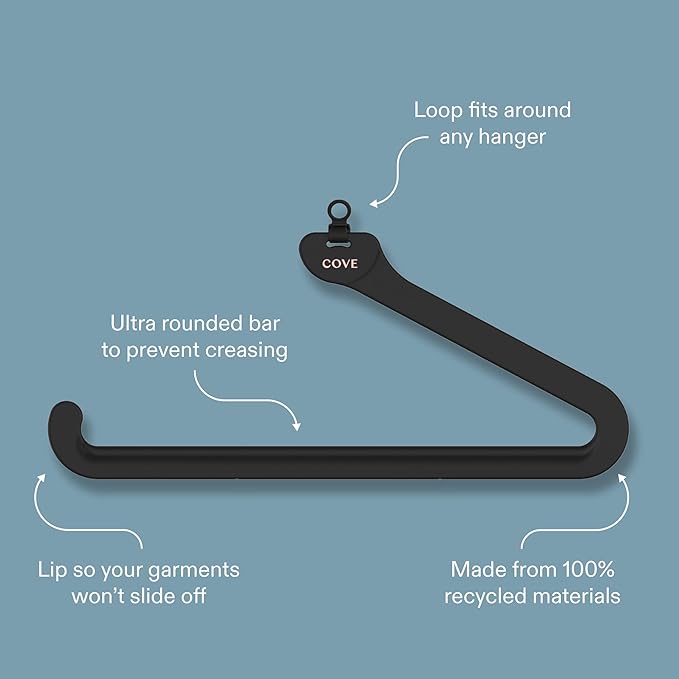 Hangers for Long Garments by Cove (2-Pack) | Space Saving Clothes Hangers for Long Dresses, Jumpers, Blankets & Closet Organization | Perfect for Travel | Made from 100% Recycled Materials
