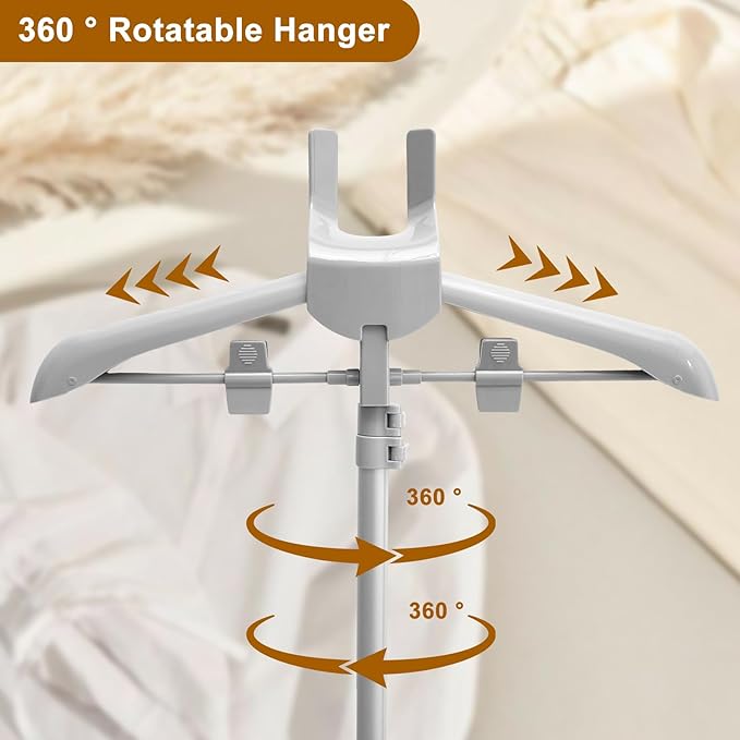 Garment Steamer Rack, Foldable Garment Steamer Stand, Garment Hanger Stand for Steaming Clothes, Steam Iron Stand, Handheld Clothes Steamer Holder, Clothes Hanger for Steam Ironing (Gray)