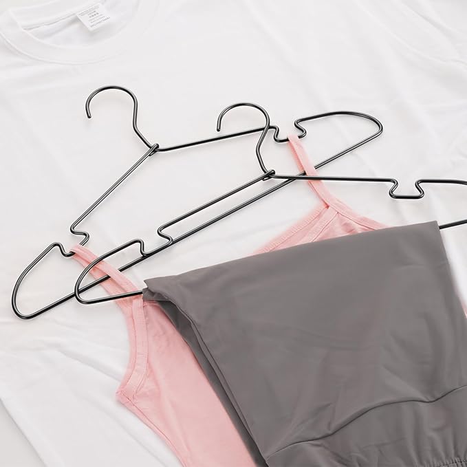 30 Pack Aluminum Clothes Hangers, 16.5 Black Inch Metal Shirt Hangers, Lightweight and Sturdy Heavy Duty Hangers for Suit Jackets and Dress Wedding Dresses Etc