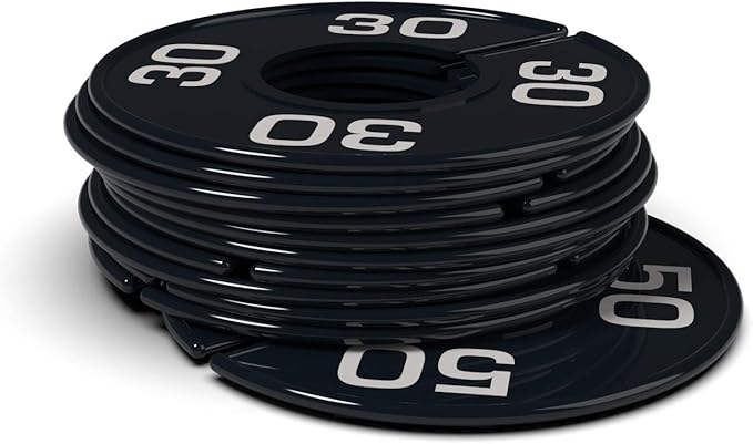 Round Rack Size Divider - Men's Sizes (30-50 Even) (33, Black with Silver Print)