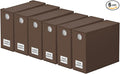 SpaceAid 6 Pack Bed Sheet Organizers and Storage, Foldable Sheet Organizer with Window for Linen Closet, Set Folder Keeper for Queen & King Size Bedding Storage (Brown)