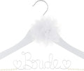 Bride to Be Wedding Dress Hanger Wooden and Wire Hangers for Brides Gowns, Dresses (White with Pearl Strand and Flower)
