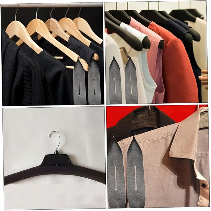 50Pcs Non-Slip Foam Hanger Covers for Clothes - Anti-Skid Hanger Grips Lightweight Sponge Protective Sleeves for Wood Plastic Metal Hangers Black