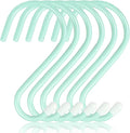 6 Inch Large Heavy Duty S Hooks,Green S Hook for Hanging Clothes,Rubber Coated S Hooks, Non Slip Vinyl Coated S Hanger Hook for Hanging Plants Outdoor, Pots and Pans, Coffee Cups, Garden