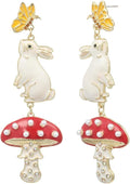 Madison Tyler Fall Earrings for Women | Cute Statement Autumn Earrings Dangling | Maple Leaf Scarecrow Shoes Shoes Rabbit Mushroom Earrings for Women