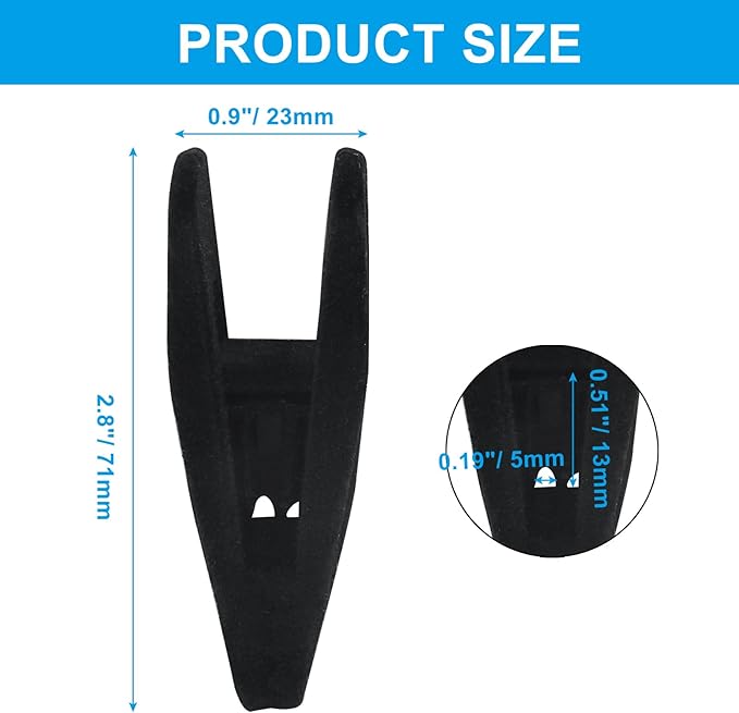 Hordion 60Pcs Velvet Hanger Clips, Non-Slip Velvet Clip Strong Finger Clip, Black Felt Hangers Clips for Thin Clothes Hangers, ZC202405062817