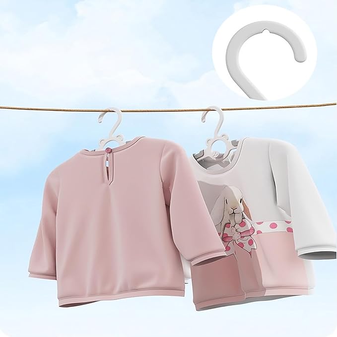 Baby Hangers 50 Pack, Stackable Design Saves Cabinet Space, Adjustable Children'inks Hangers According to The Size of Clothes, Suitable for Babies and Children(Pink)