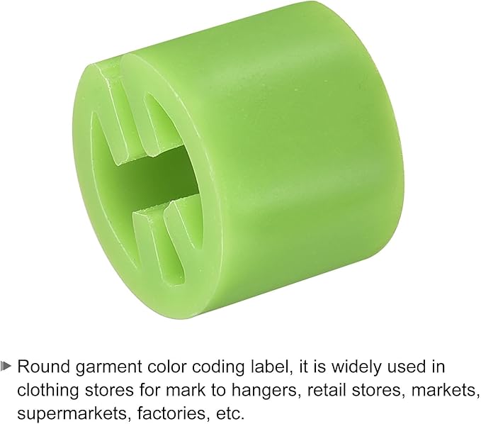 MECCANIXITY Clothes Hanger Marker Blank Fit 3.5mm Rod for Garment Color Coding Light Green Count 300