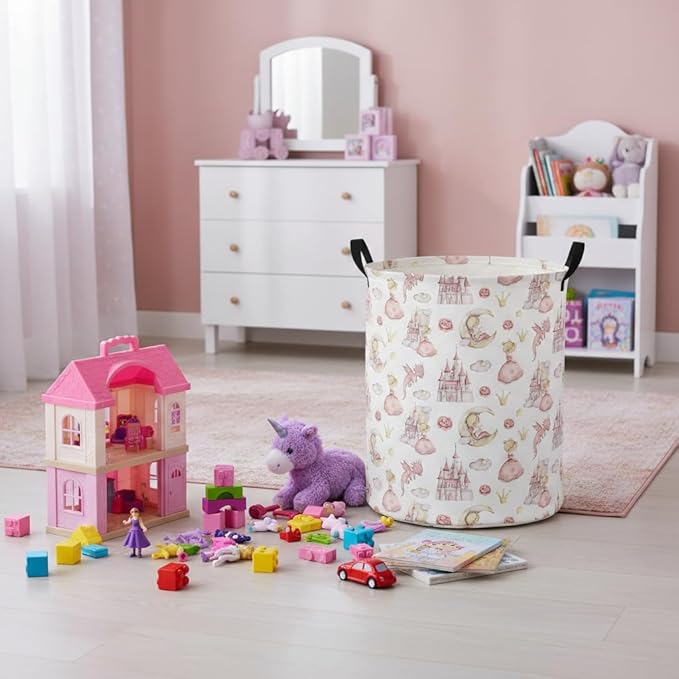 Baby Laundry Hamper kids laundry Basket Waterproof Laundry Bag for Bedroom Toy Clothes Organizer Room Décor(Castle)