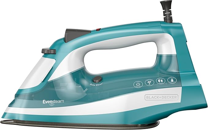 BLACK+DECKER IR16X One-Step Garment Steam Iron with Stainless Nonstick Soleplate, One Size, Turquoise