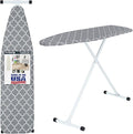 Seymour Full Size Ironing Board with Cover & Pad – USA-Made with Enhanced Grip Feet for Extra Stability – Adjustable Steel T-Legs 35" High – Perforated Top – Durable Iron Board for Home