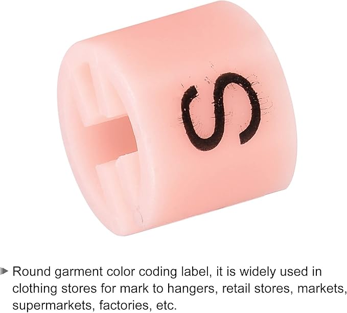 MECCANIXITY Clothes Hanger Marker S Fit 3.5mm Rod for Garment Color Coding Pink Count 150