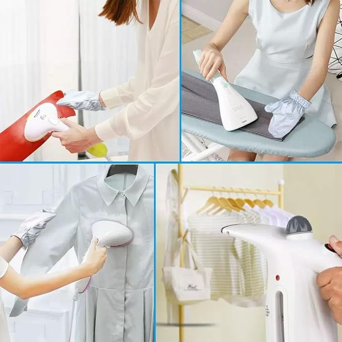 EVEME Steamer Hanger Stand with 1 Pair Ironing Gloves,Garment Hanger for Steaming Clothes,Steam Rack for Clothes,Handheld Garment Steamer Rack