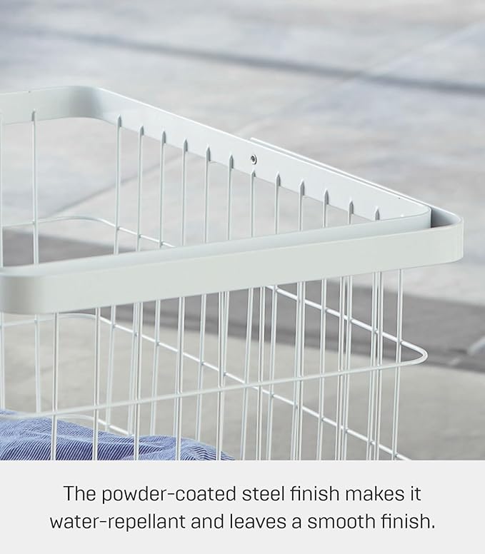 Yamazaki Home Tower Laundry Basket - Storage Hamper, 15" - Steel - 8.75 Gallons, 33 Liters