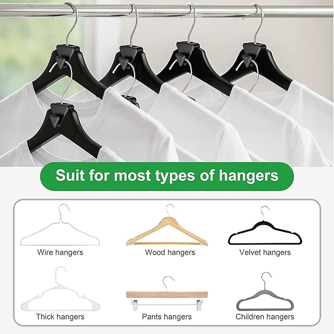 Space Saving Hangers Clothes Hanger Connector Hooks, Hanger Extender for Connection Hook Plastic Clothes Hanger for Closet Organizer and Storage (24Pcs, Simple version)