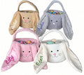 Embroidered Personalized Bunny Bag with Name, Kids Spring Egg Hunt Tote, Baby Boys & Girls Holiday Gift, Custom Monogram Rabbit Carry BaBasket for Easter Egg Hunt