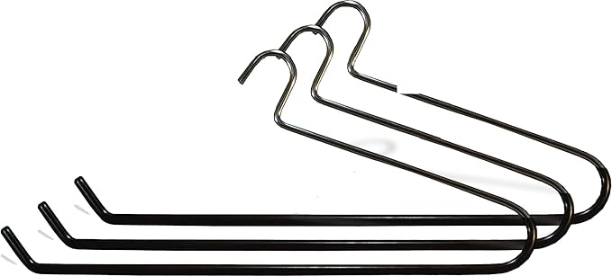 Oversized Chrome Quilt Hanger with Black Nonslip Vinyl Coating in 22" Length X 3/8" Thick, Box of 5