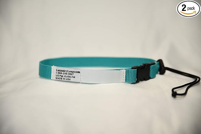with Sock Snare, Premium Turquoise Laundering Strap, Package of 2
