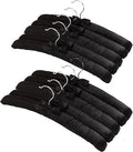 Padded Hangers for Women Clothing Satin Hangers Non Slip Hangers Padded Hangers for Sweaters Padded Clothes Hangers (10, Black)