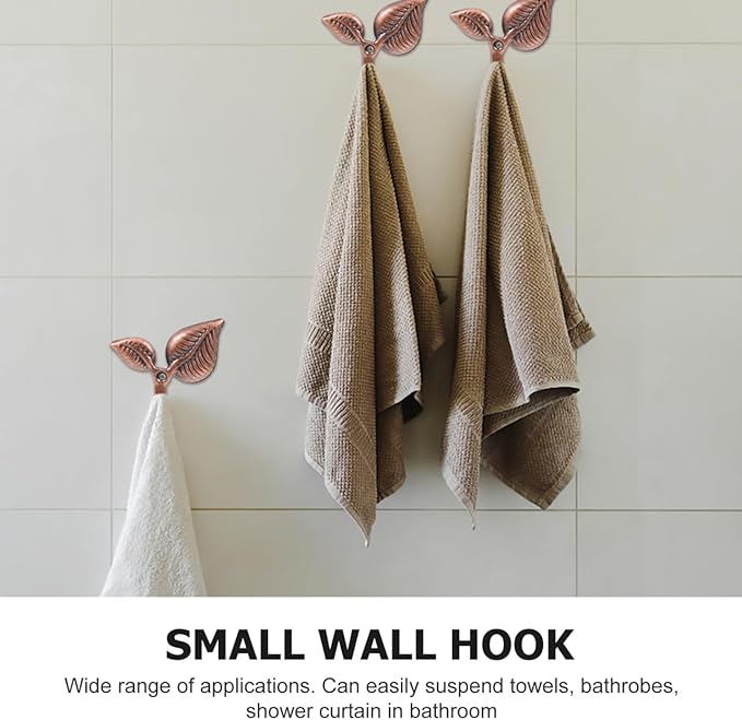4Sets Vintage Leaf Design Iron Wall Hooks Practical Coat and Hat Hooks for Home Storage and Stylish for Bedroom Kitchen Living and Bathroom