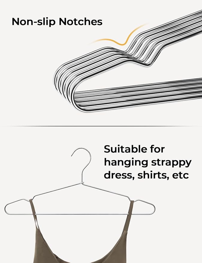 StorageWorks 4mm Super Thick Metal Wire Hangers, Heavy Duty Stainless Steel Clothes Hangers for Coats, Shirts Jackets, Pants, Suits, Space Saving Silver Hangers for Closet, 30 Pack