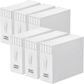 6 Pack Bed Sheet Closet Organizers and Storage,Sturdy Foldable Storage Containers with Window and Label,Storage and Organization for Bedding Sheets,Duvet Covers,Blankets (White)