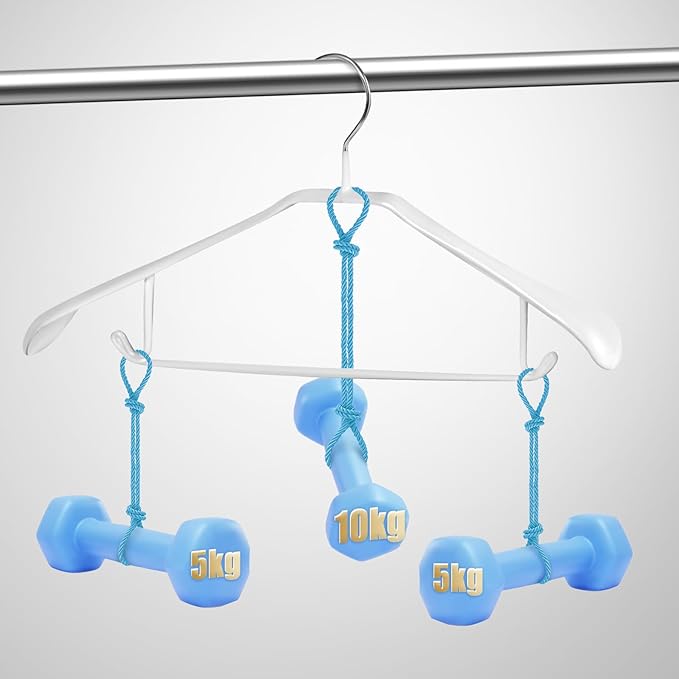 5 Pack Heavy Duty Metal Suit Hangers Soft Flexible Gloss Grippy Clothes Hanger Wide Shoulder Non Slip Thick Coat Hanger (White)