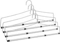4 Pcs Bedspread Drapery Hangers 22 Inch Metal Linen Hanger Heavy Duty Blanket Tablecloth Hangers with Anti Slip Rubber Sleeve for Heavy Items, Silver