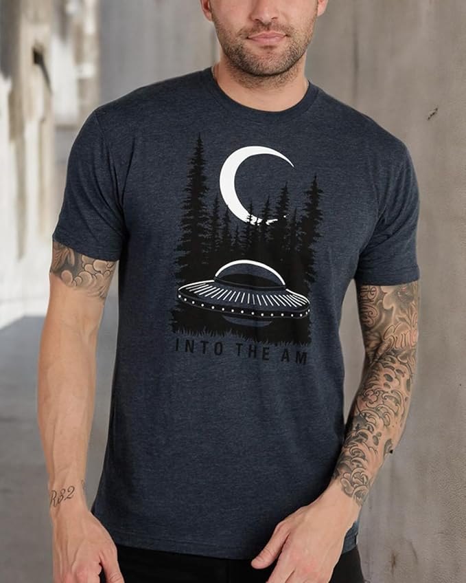 INTO THE AM Graphic Tees for Men S - 4XL Premium Short Sleeve Colorful T-Shirts Trippy Space Designs