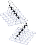 AMKUFO 20 Pack Pants-Hangers Skirt-Hangers, Plastic Pant-Hangers-for-Women Men, Pants-Hangers-Space-Saving, Clamp Hangers-for-Pants Jeans Shorts Tie Belt