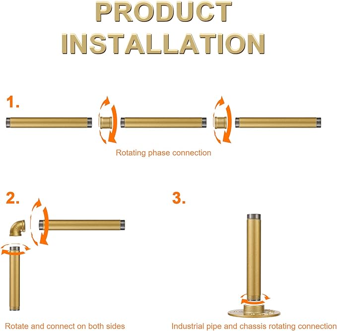 Industrial Gold Pipe Clothing Rack, Wall Ceiling Mounted Clothes Garment Rack 30'', Iron Golden Pipe Clothes Hanging Bar, Heavy Duty Metal Rod for Retail Display Closet Storage