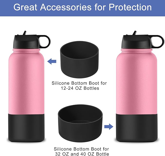 uxcell Protective Silicone Boot Sleeve, Water Bottle Bottom Silicone Anti-Slip Sleeve Covers, Irregular Shape Cup Accessories