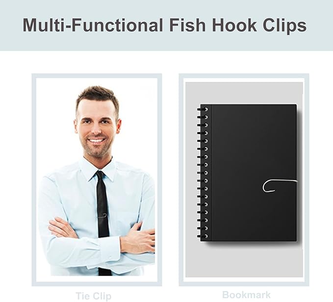 5PCS Gold Fish Hook Hats Pins Decal Hooks for Cap Hat Tie Clasp Money Clip