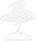 5-Pack Kids Pearl Hangers - Small Non-Slip Pearl Beaded Bow Clothes Racks - Elegant Garment Organizer for Pet Apparel (30cm, White)